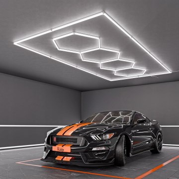 Plafoniera LED HEXAGON LED/384W/85-265V 6500K 484x243 cm CRI 90 IP54 bianco