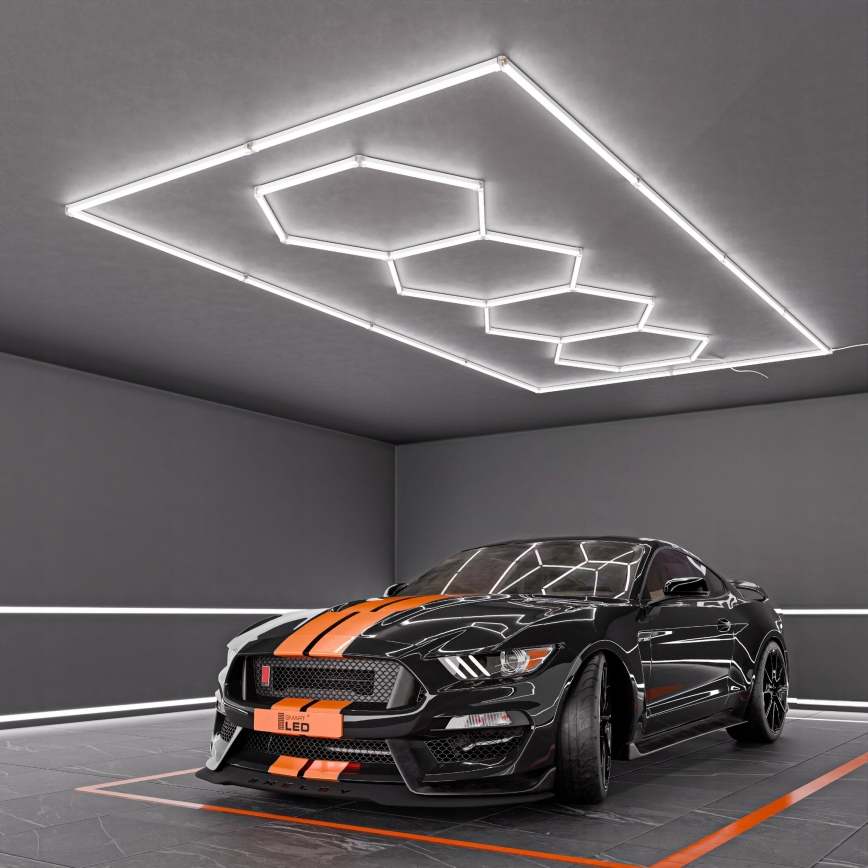 Plafoniera LED HEXAGON LED/384W/85-265V 6500K 484x243 cm CRI 90 IP54 bianco