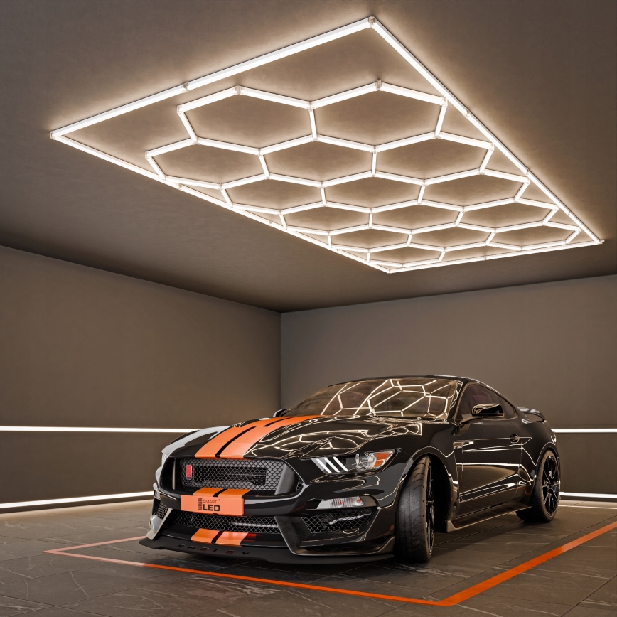 Plafoniera LED HEXAGON LED/696W/85-265V 4000K 484x243 cm CRI 90 IP54 bianca