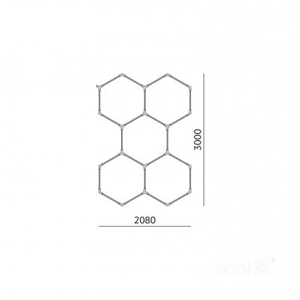 Plafoniera LED HEXLINE LED/216W/230V 4000K 208x300 cm bianco