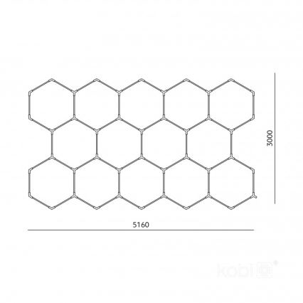 Plafoniera LED HEXLINE LED/513W/230V 6500K 300x516 cm bianca
