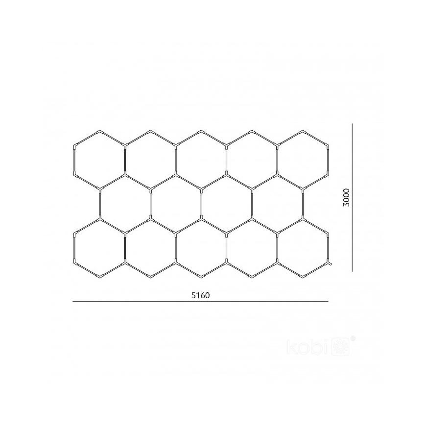 Plafoniera LED HEXLINE LED/513W/230V 6500K 300x516 cm bianca