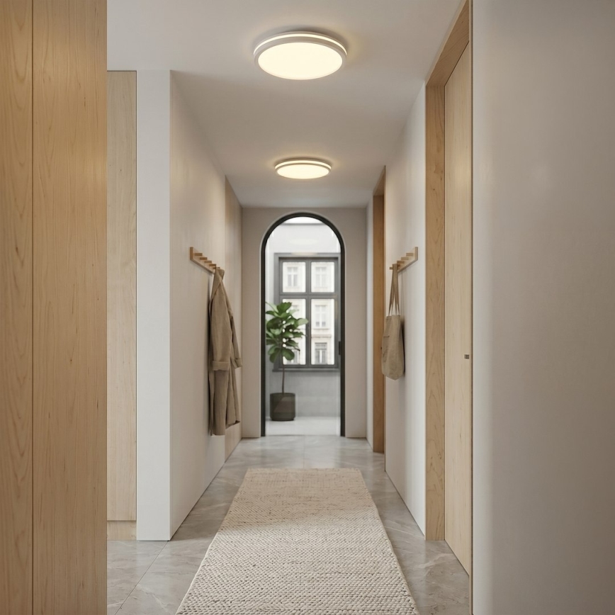 Plafoniera LED HUGO, 12/18/24W, 230V, 3000/4000/6500K, Ø 30 cm, IP54, bianca