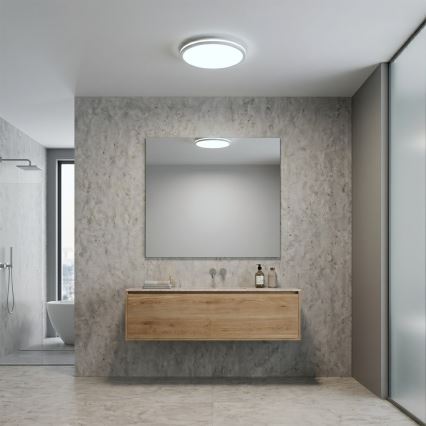 Plafoniera LED HUGO, 12/18/24W, 230V, 3000/4000/6500K, Ø 30 cm, IP54, bianca