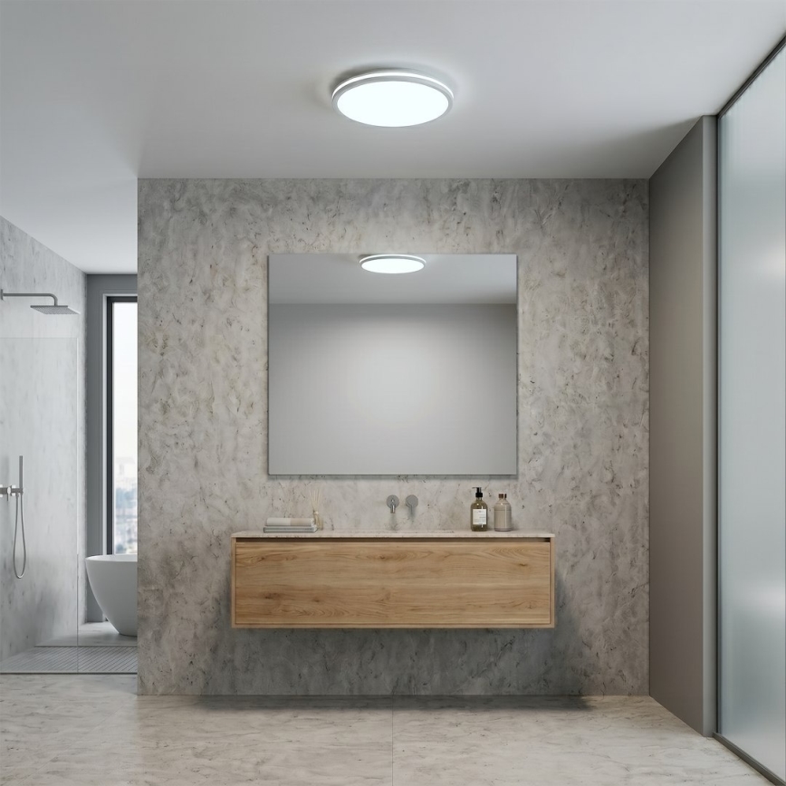 Plafoniera LED HUGO, 12/18/24W, 230V, 3000/4000/6500K, Ø 30 cm, IP54, bianca