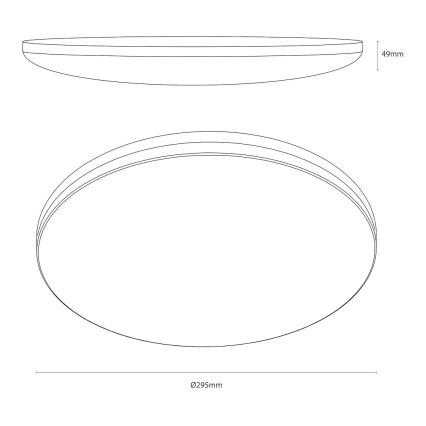 Plafoniera LED HUGO, 12/18/24W, 230V, 3000/4000/6500K, Ø 30 cm, IP54, bianca