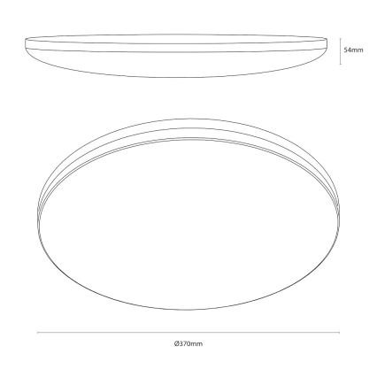 Plafoniera LED HUGO LED/16/24/32W/230V 3000/4000/6500K Ø 37 cm IP54 nera