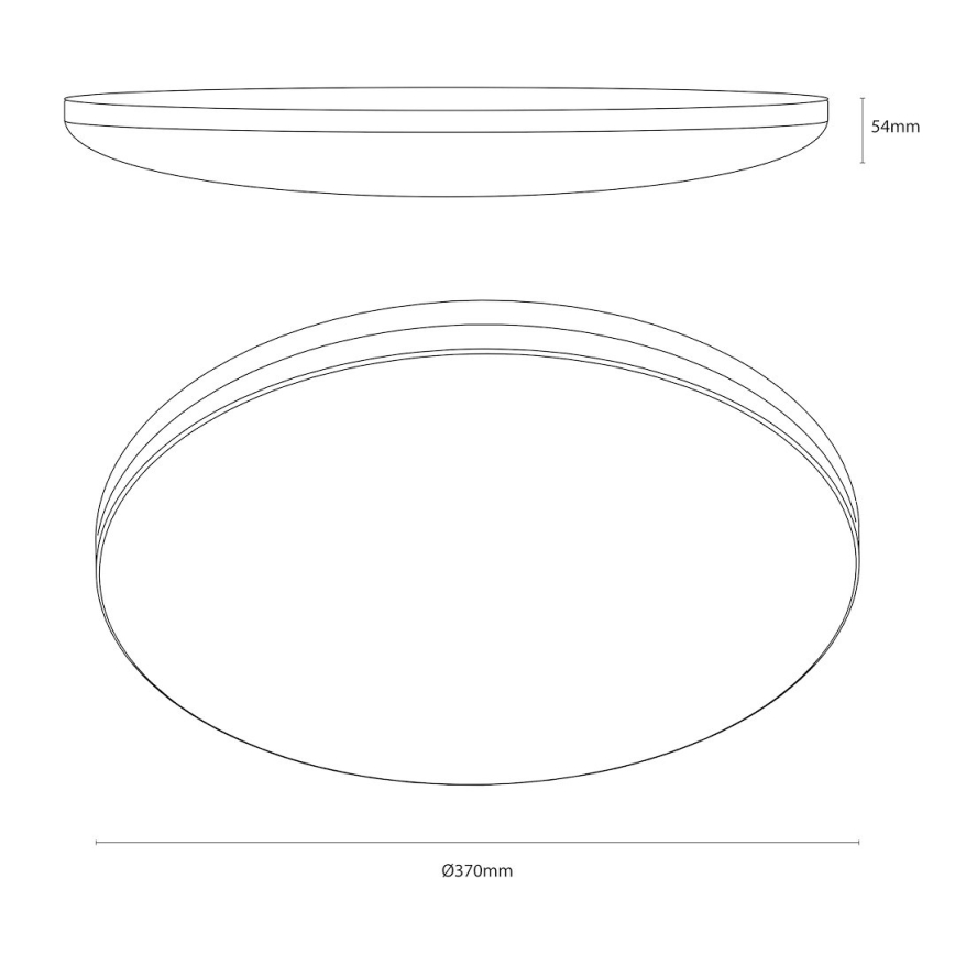 Plafoniera LED HUGO LED/16/24/32W/230V 3000/4000/6500K Ø 37 cm IP54 nera