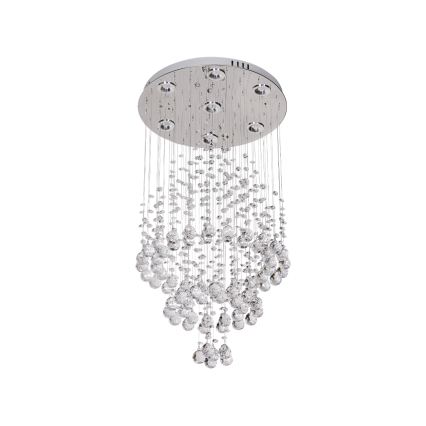 Plafoniera LED in cristallo NAURU LED/24W/230V diam. 40 cm cromo lucido + telecomando