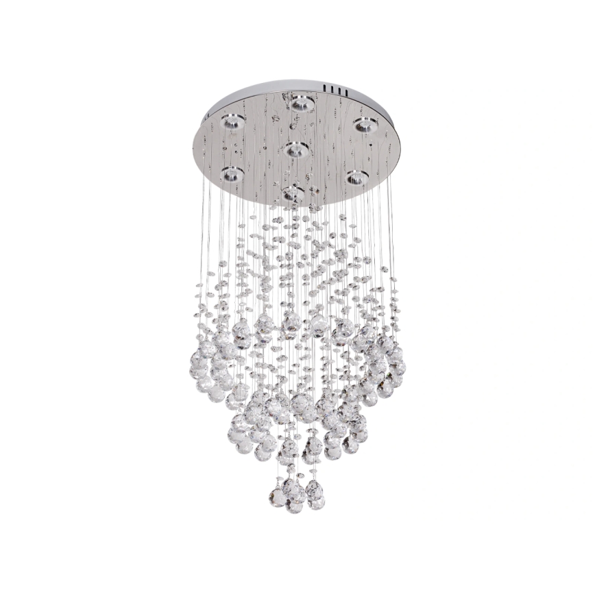 Plafoniera LED in cristallo NAURU LED/24W/230V diam. 40 cm cromo lucido + telecomando