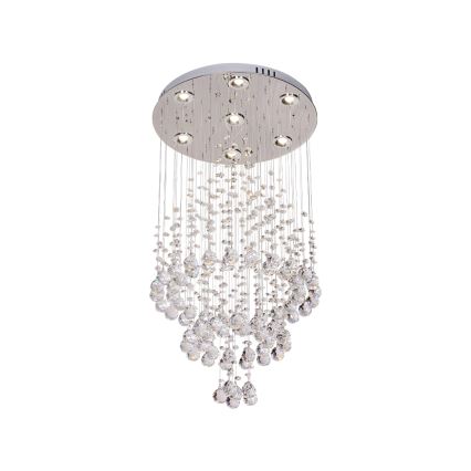 Plafoniera LED in cristallo NAURU LED/24W/230V diam. 40 cm cromo lucido + telecomando