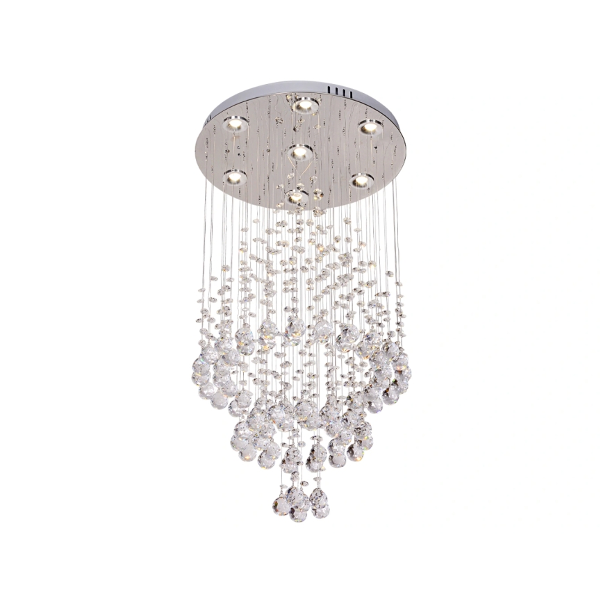 Plafoniera LED in cristallo NAURU LED/24W/230V diam. 40 cm cromo lucido + telecomando