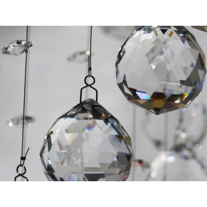 Plafoniera LED in cristallo NAURU LED/24W/230V diam. 40 cm cromo lucido + telecomando