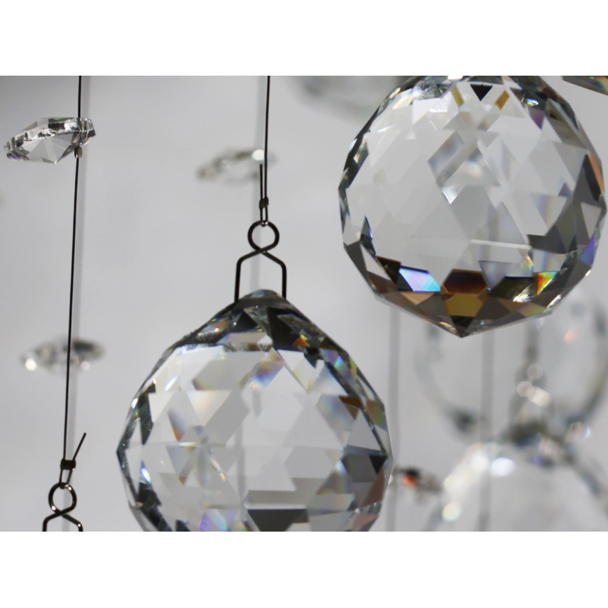 Plafoniera LED in cristallo NAURU LED/24W/230V diam. 40 cm cromo lucido + telecomando