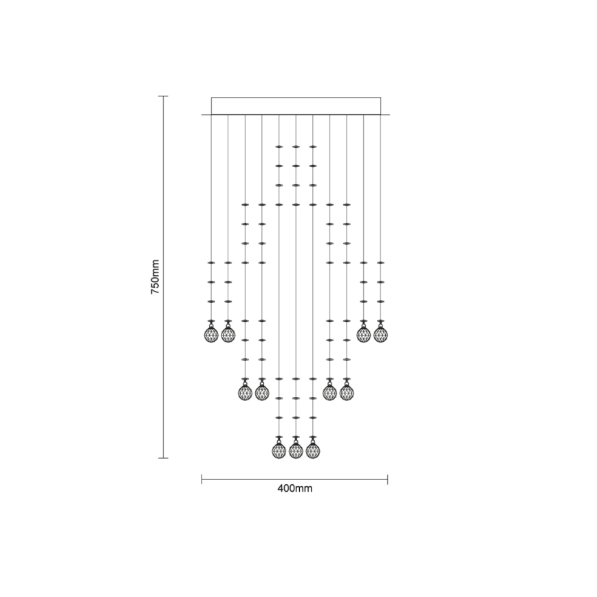 Plafoniera LED in cristallo NAURU LED/24W/230V diam. 40 cm cromo lucido + telecomando