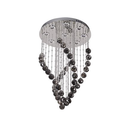 Plafoniera in cristallo a LED NAURU LED/30W/230V Ø 40 cm cromo lucido/nero + telecomando