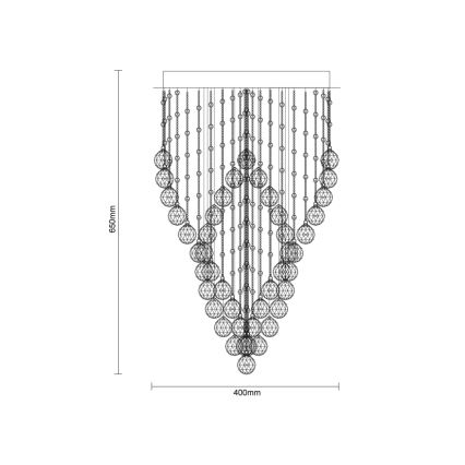 Plafoniera in cristallo a LED NAURU LED/30W/230V Ø 40 cm cromo lucido/nero + telecomando
