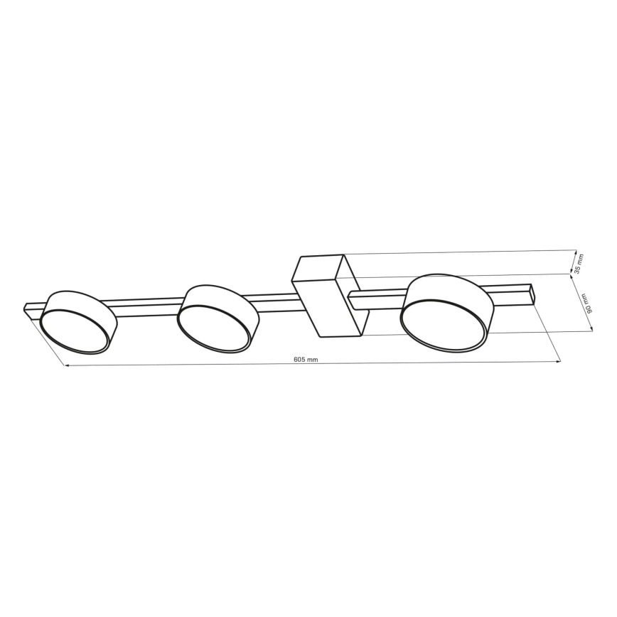 Plafoniera LED JOY 3xGX53/6W/230V nero