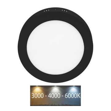 Plafoniera LED LADA LED/18W/230V 3000/4000/6000K diametro 22 cm nero
