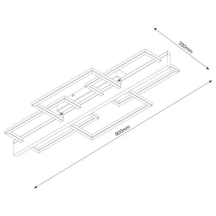 Plafoniera LED LARYSA LED/35W/230V 35x90 cm, finitura pino