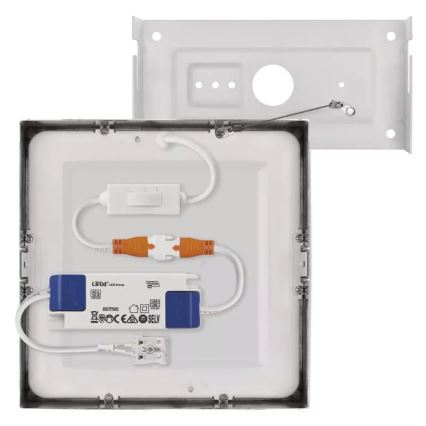 Plafoniera LED NEXXO LED/12,5W/230V 3000/3500/4000K 17x17 cm cromo lucido