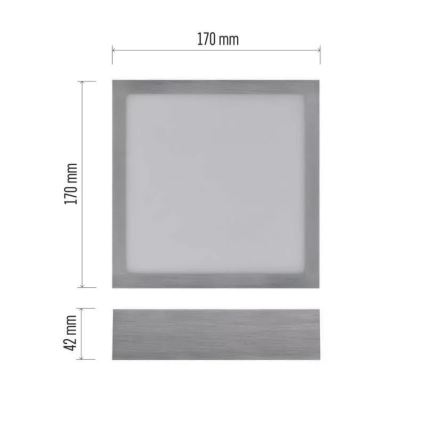 Plafoniera LED NEXXO LED/12,5W/230V 3000/3500/4000K 17x17 cm cromo lucido