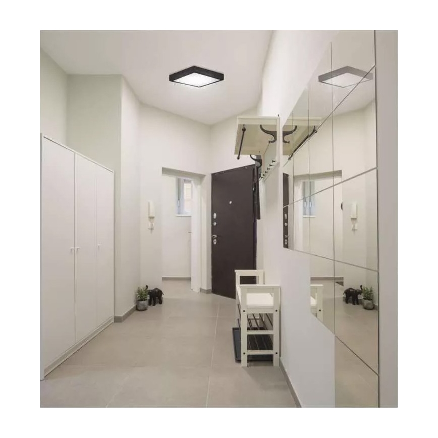 Plafoniera LED NEXXO LED/12,5W/230V 3000/3500/4000K 17x17 cm nera