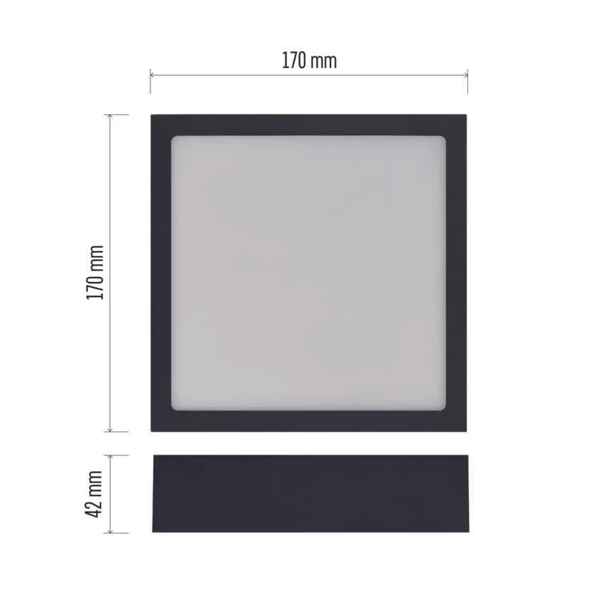 Plafoniera LED NEXXO LED/12,5W/230V 3000/3500/4000K 17x17 cm nera