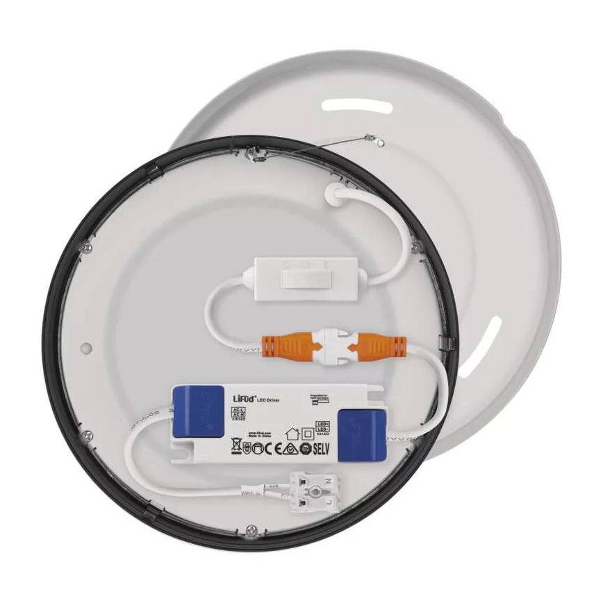 Plafoniera LED NEXXO LED/12,5W/230V 3000/3500/4000K d. 17 cm nero