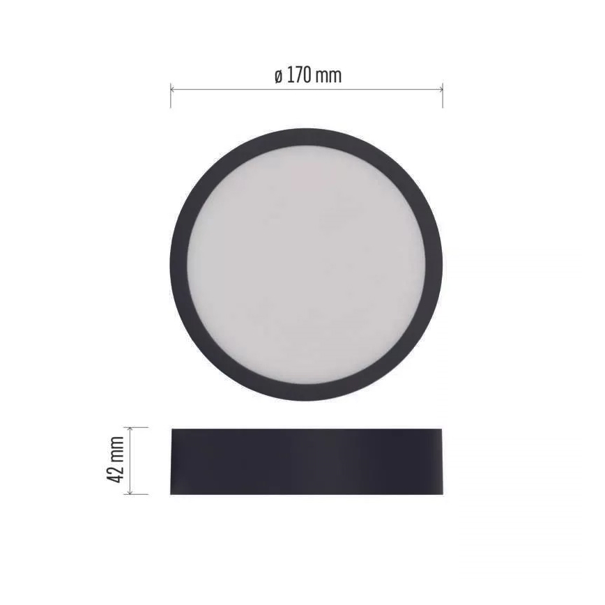 Plafoniera LED NEXXO LED/12,5W/230V 3000/3500/4000K d. 17 cm nero