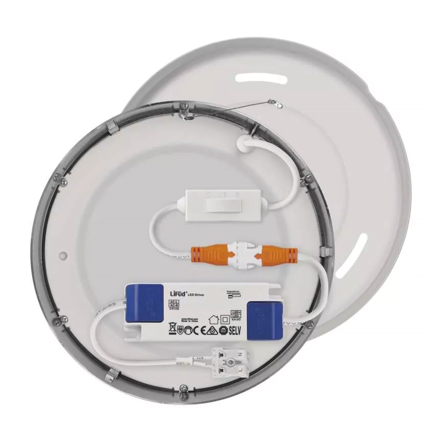 Plafoniera LED NEXXO LED/12,5W/230V 3000/3500/4000K diametro 17 cm cromo opaco