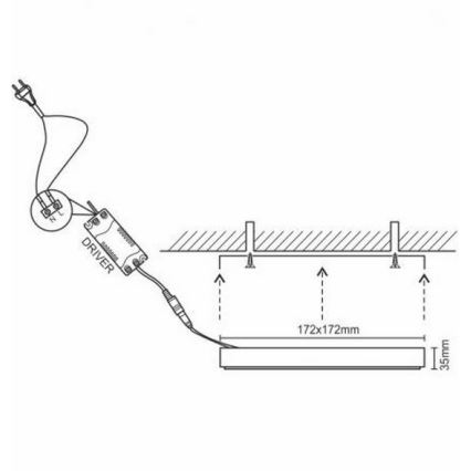 Plafoniera LED LED/12W/230V 4000K 17,2x17,2 cm