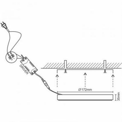 Plafoniera LED LED/12W/230V 4000K diametro 17,2 cm