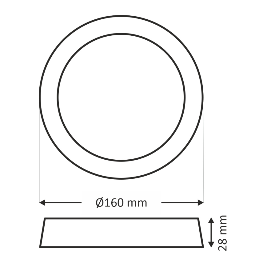 Plafoniera LED LED/12W/230V 4200K diametro 16 cm bianco