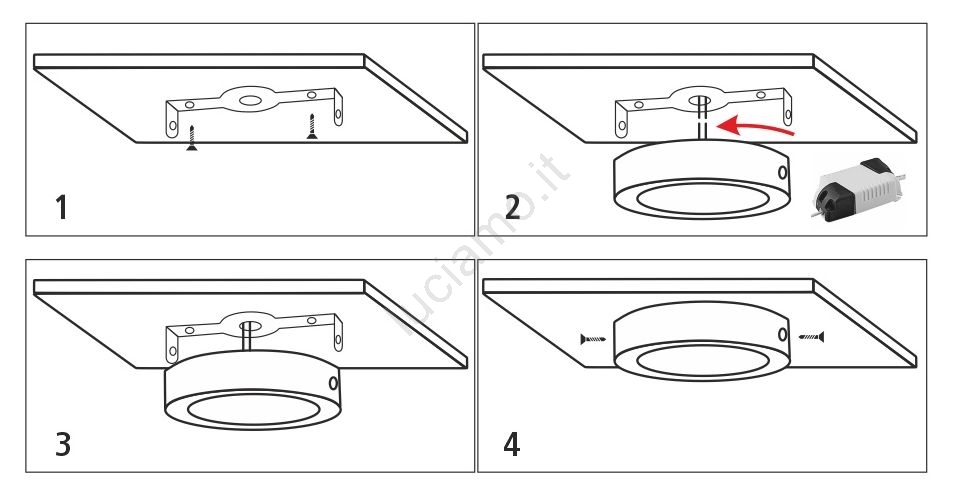 COUSON Plafoniera LED Da Soffitto 12W: Rotonda, 1200 Lumen, Luce Bianca Fredda 6000K, Trasformatore Incluso, Diametro 165mm, CE E RoHS