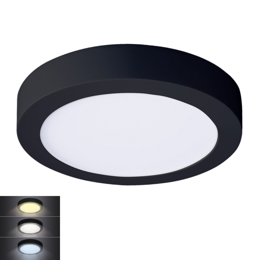 Plafoniera LED LED/18W/230V 3000/4000/6000K nero rotondo