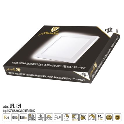 Plafoniera LED LED/18W/230V 4000K 22,5x22,5 cm