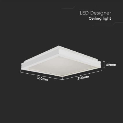 Plafoniera LED LED/18W/230V 4000K 35x35 cm bianco