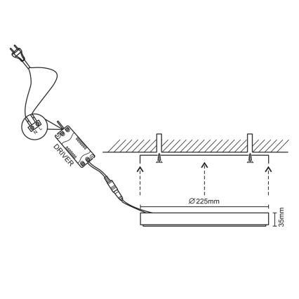 Plafoniera LED LED/18W/230V 4000K diametro 22,5 cm