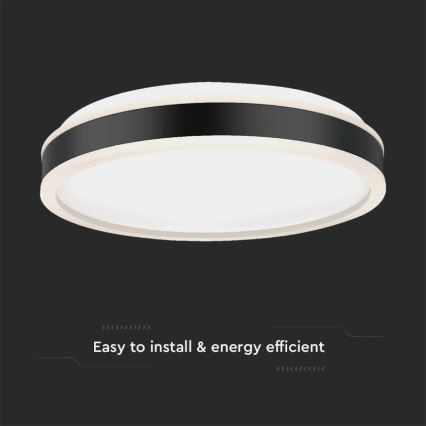 Plafoniera LED LED/18W/230V 4000K nero