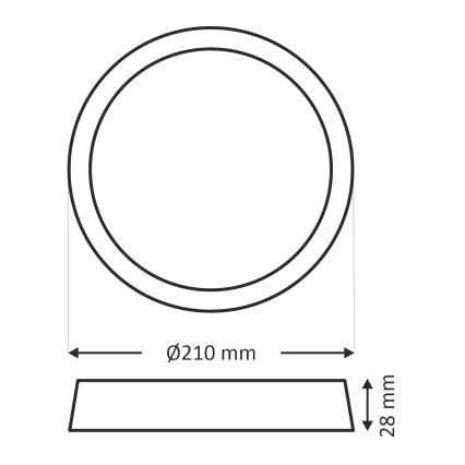 Plafoniera LED LED/18W/230V 4200K diametro 21 cm bianco