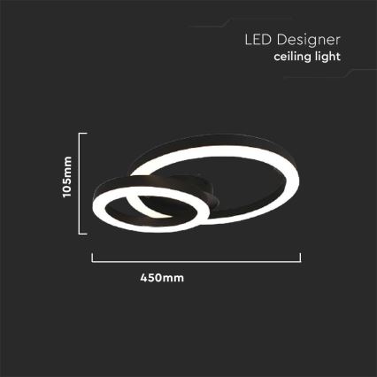 Plafoniera LED LED/20W/230V 3000K nero