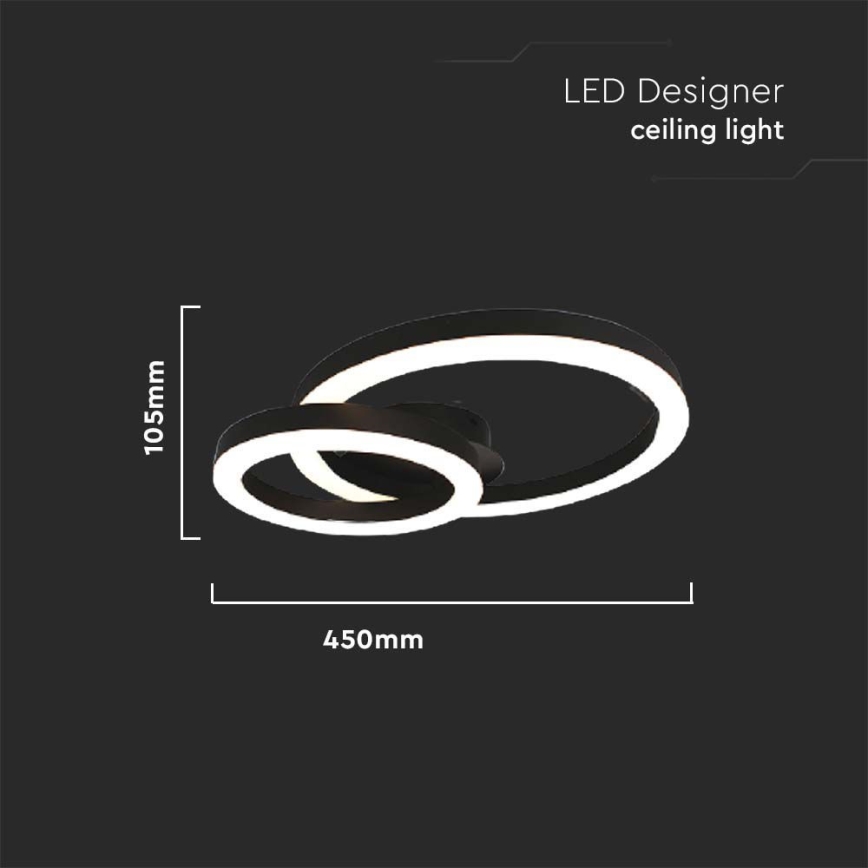 Plafoniera LED LED/20W/230V 3000K nero