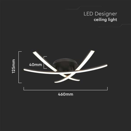 Plafoniera LED LED/20W/230V 3000K nero