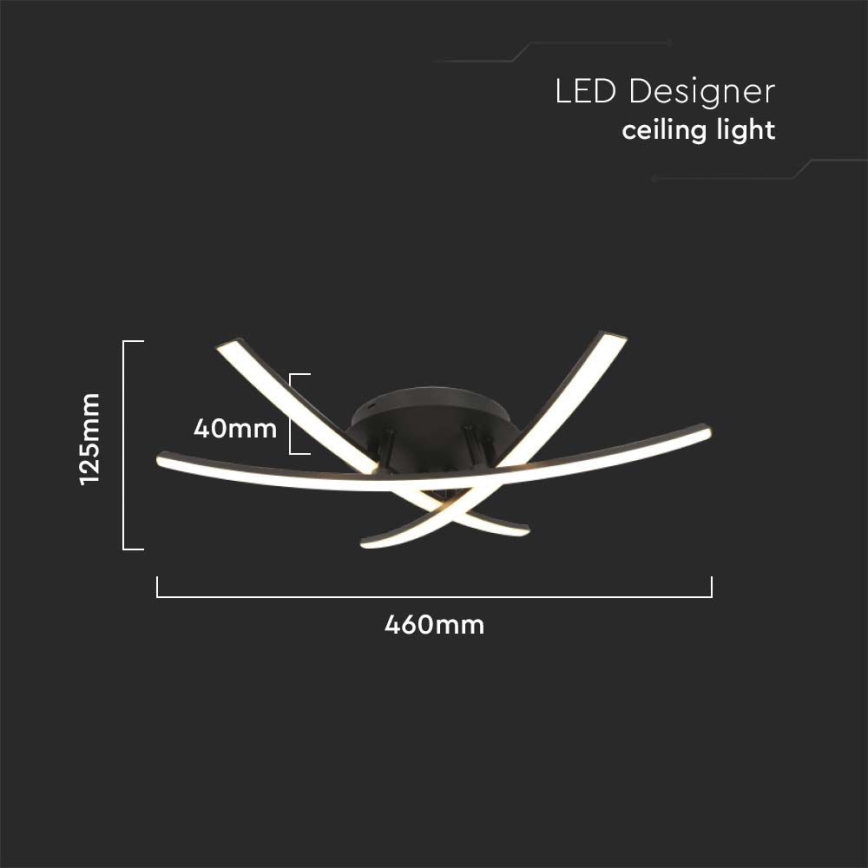 Plafoniera LED LED/20W/230V 3000K nero