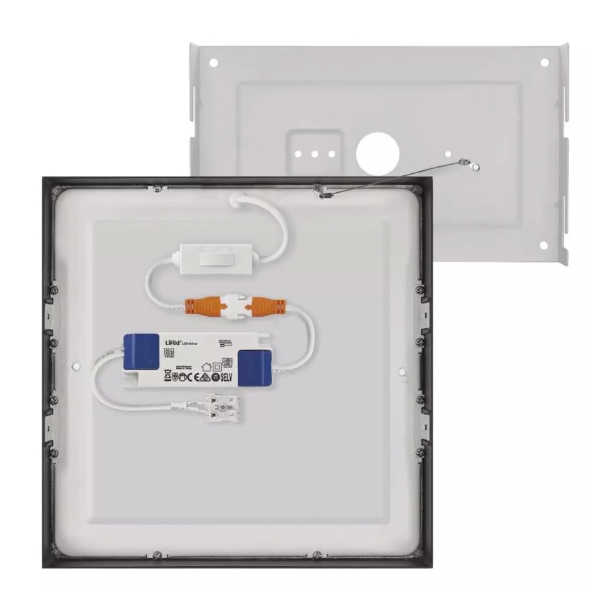 Plafoniera LED NEXXO LED/21W/230V 3000/3500/4000K 22,5x22,5 cm nera