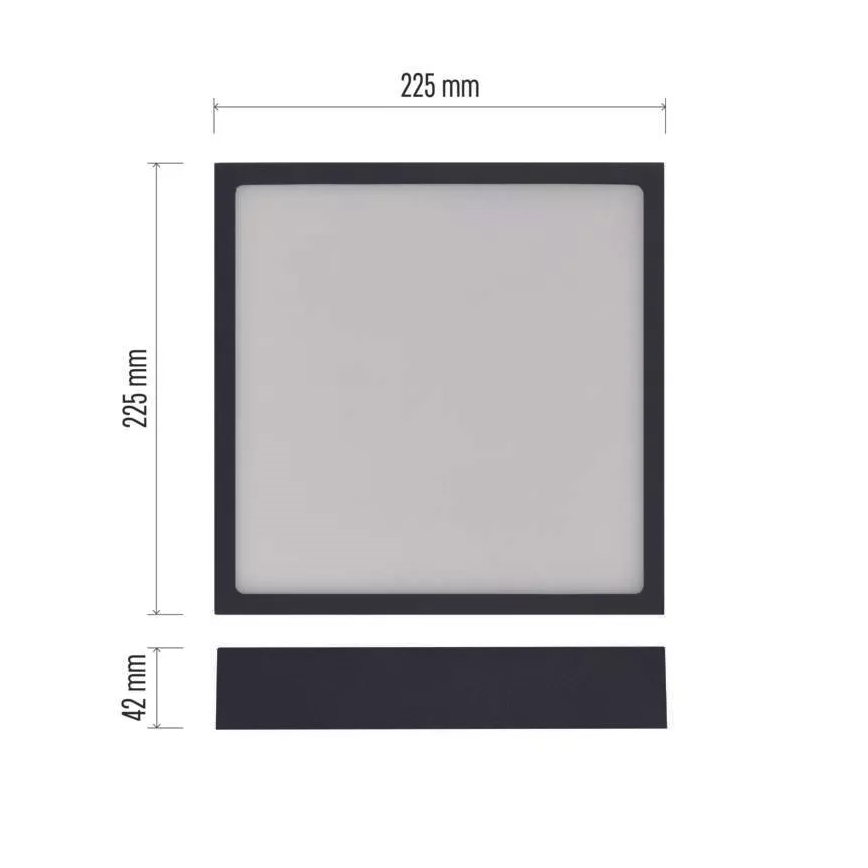 Plafoniera LED NEXXO LED/21W/230V 3000/3500/4000K 22,5x22,5 cm nera