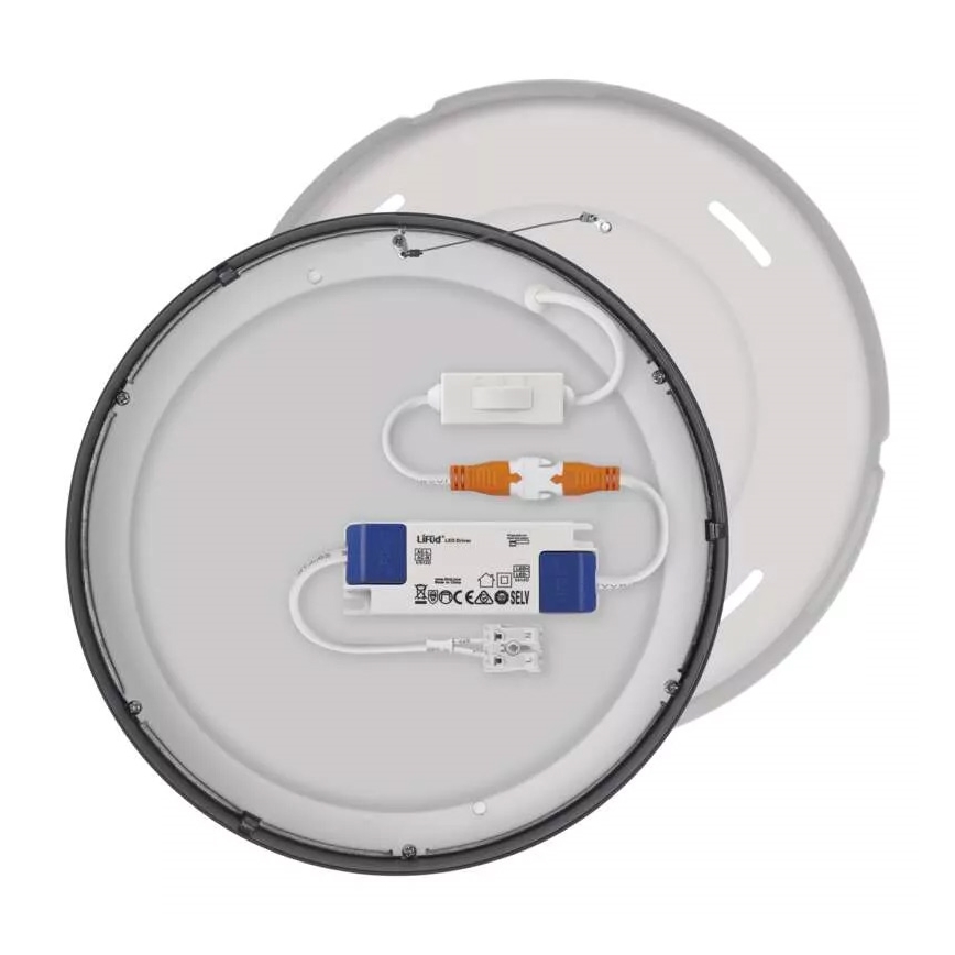 Plafoniera LED NEXXO LED/21W/230V 3000/3500/4000K d. 22,5 cm nero