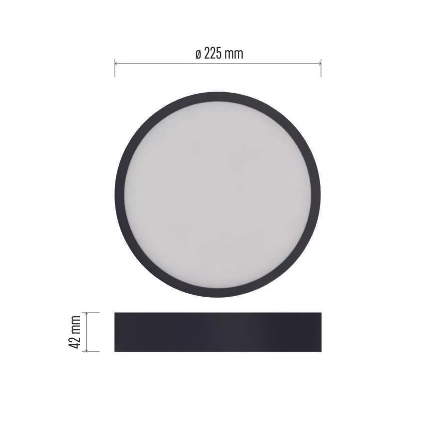 Plafoniera LED NEXXO LED/21W/230V 3000/3500/4000K d. 22,5 cm nero