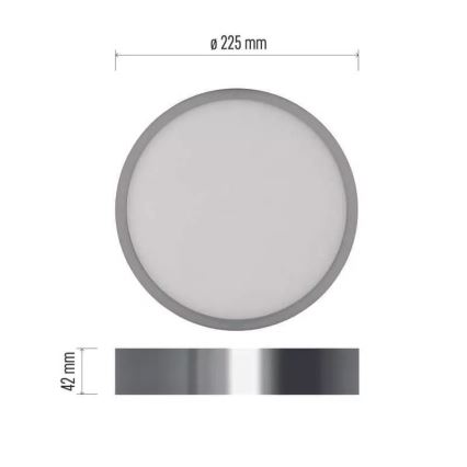 Plafoniera LED NEXXO LED/21W/230V 3000/3500/4000K diametro 22,5 cm cromo lucido